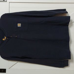 Carhartt Long Sleeve Cotton Henley witb Bonus free shirt